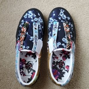 Rare Patchwork satin Vans Slip Ons